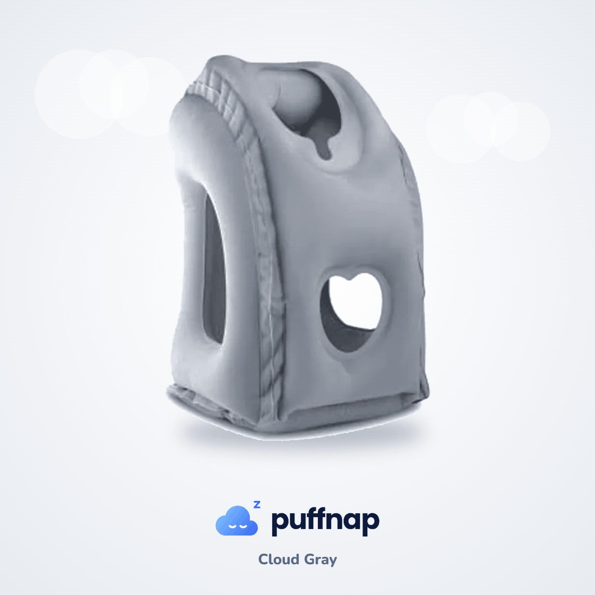 Puffnap lean-forward travel pillow in Cloud Gray