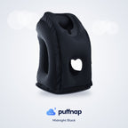 Puffnap lean-forward travel pillow in Midnight Black