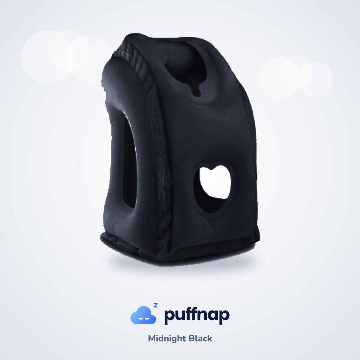 Puffnap lean-forward travel pillow in Midnight Black