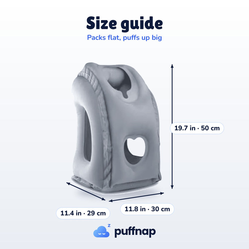 Puffnap size guide: 19.7 x 11.8 x 11.4 inches